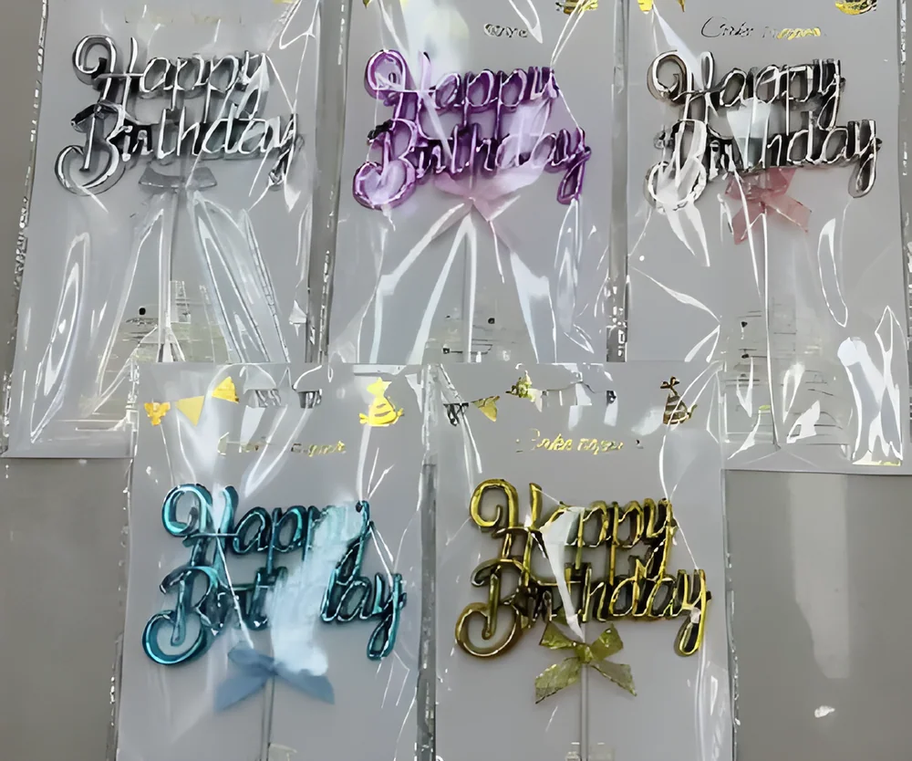 Happy Birthday Cake Topper – Style 9