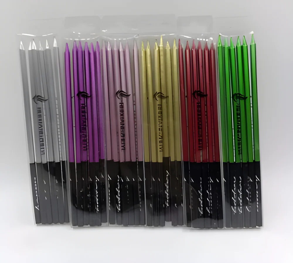 Birthday Candle – PVC 6 Pieces Spray Gold (Black Tin Foil)