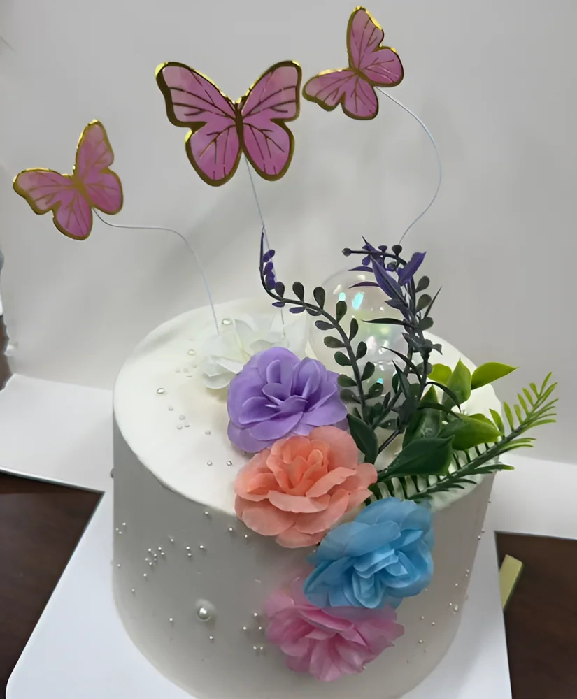 Butterfly & Flower Cake Topper Set