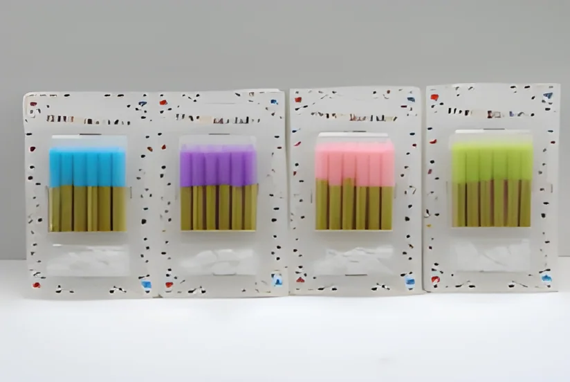 Birthday Candle – 6 Thick Separate Gold-plated Half-rod Waxes