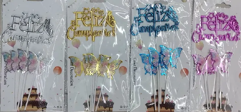 Alphabet Butterfly Set (Spanish) Cake Topper – Style 4