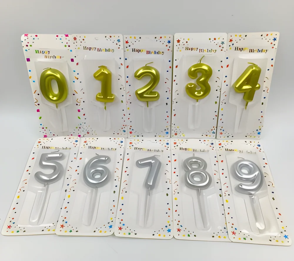Number Candle – Small Round Blister Card Number