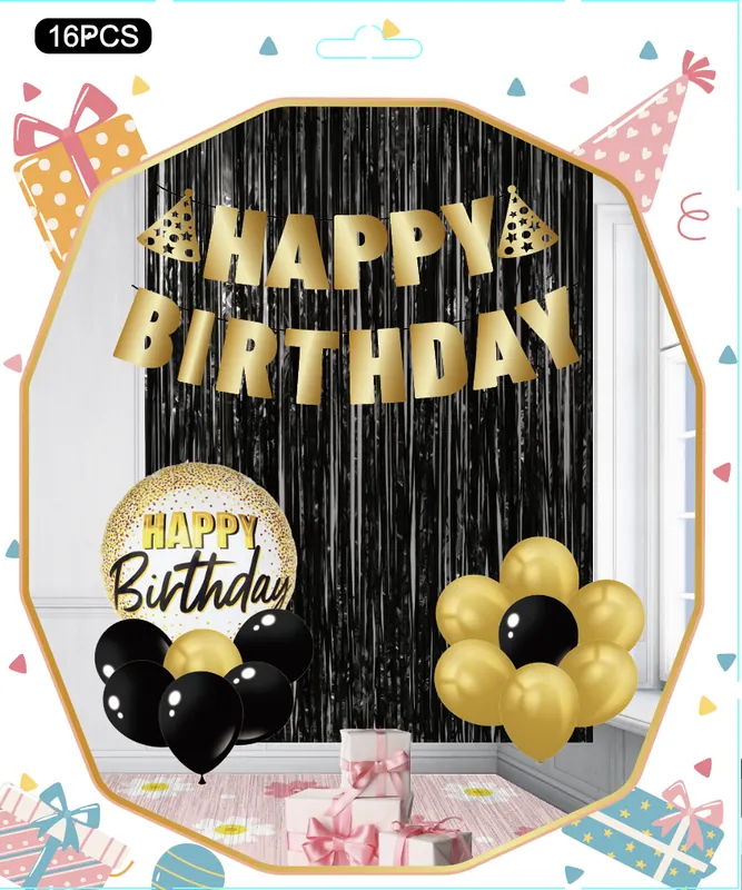 Mirror Banner Birthday Decoration Kit – 16 pcs – Style 2