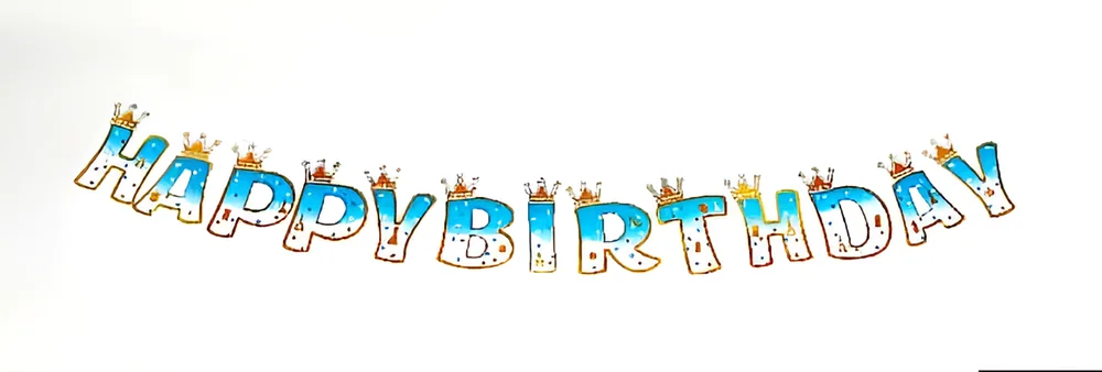 Blue Mirror Happy Birthday Banner – 13 pcs