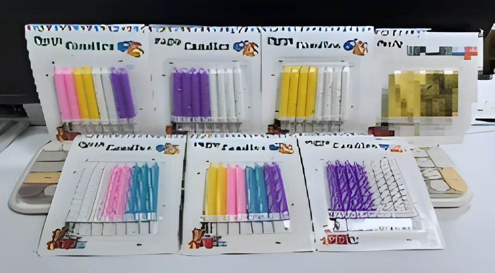 8 Thick Gold Powder Candle Blister Cards