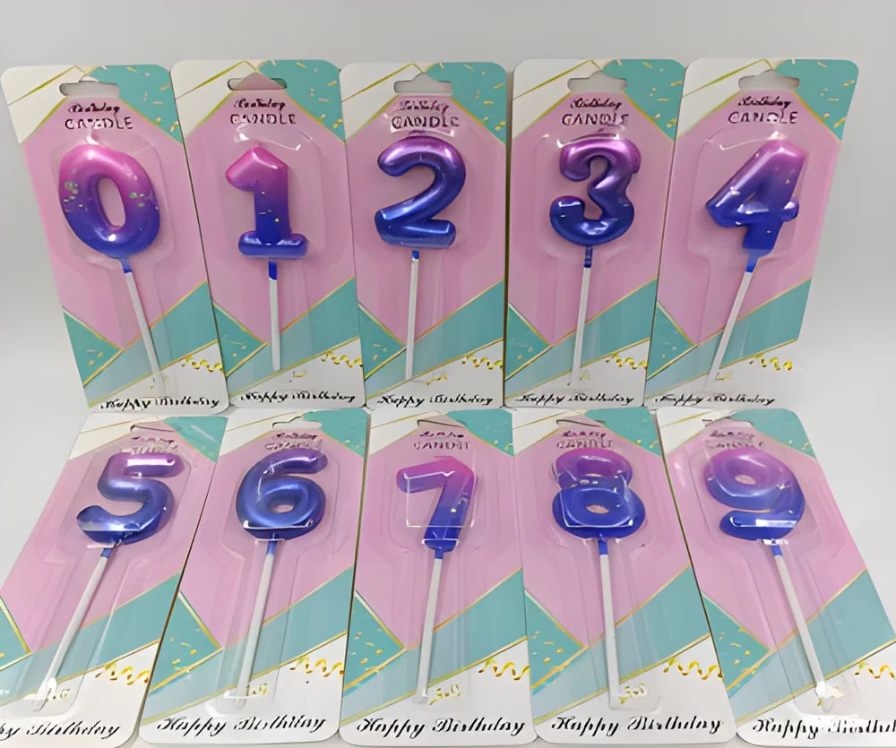 Number Candle – Medium Round Digital Gradient Rain Dot
