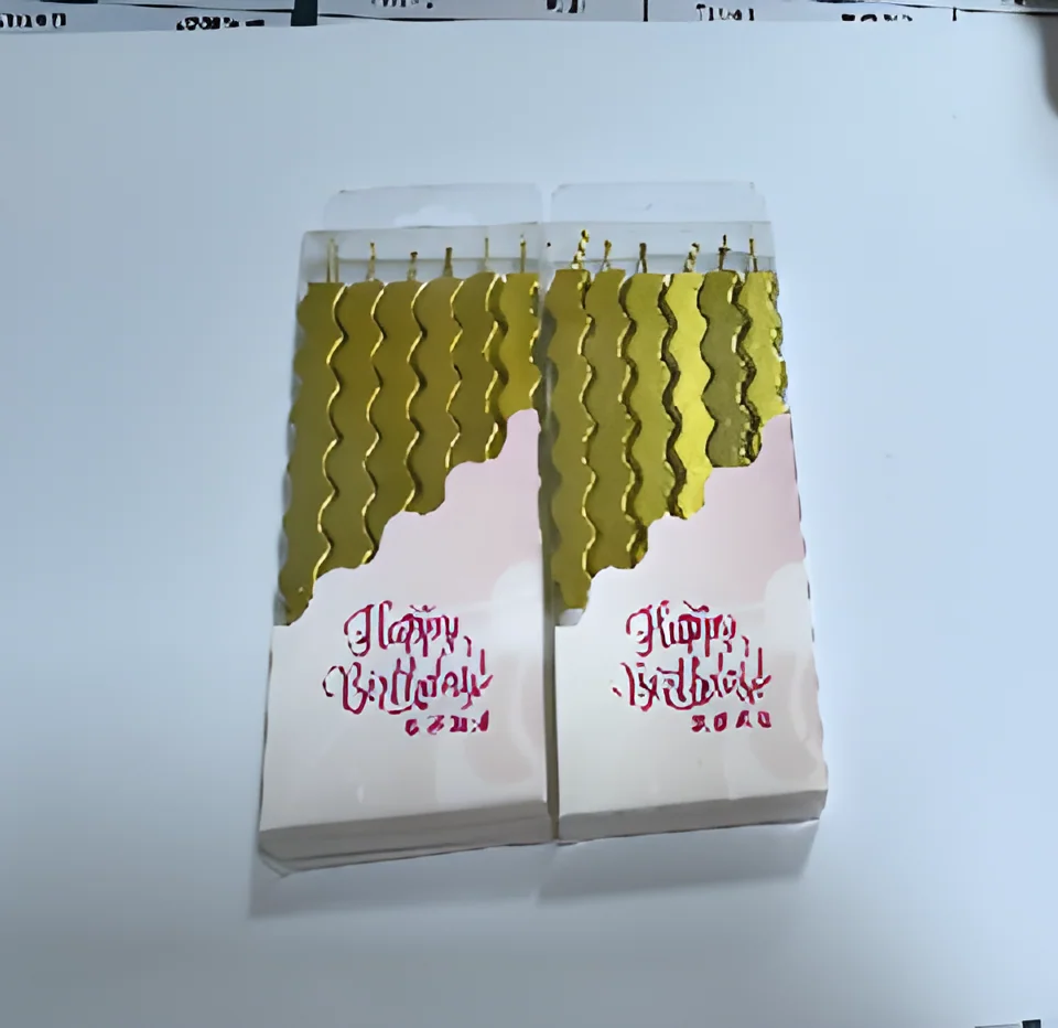 Birthday Candle – 6 Separated Water Corrugated Gold-plated PVC Boxed