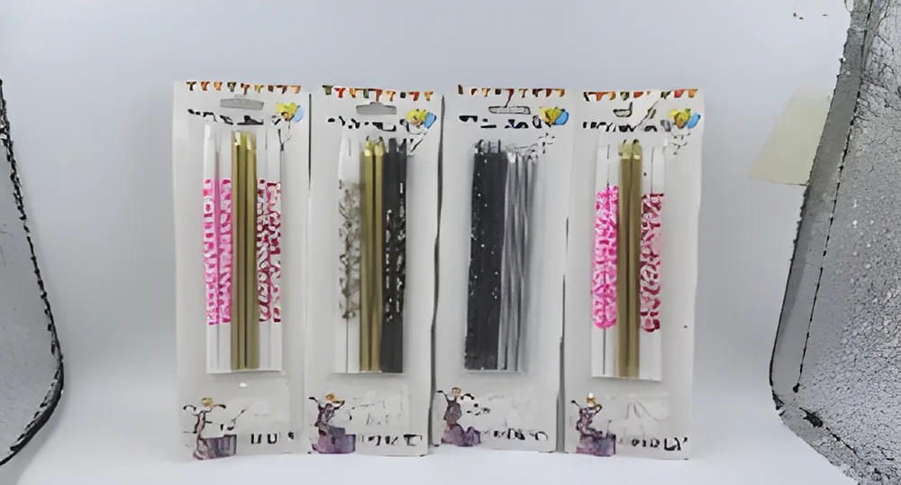 Birthday Candle – 6 Long Branches Separated Printing + Full Paint + Glossy Spots