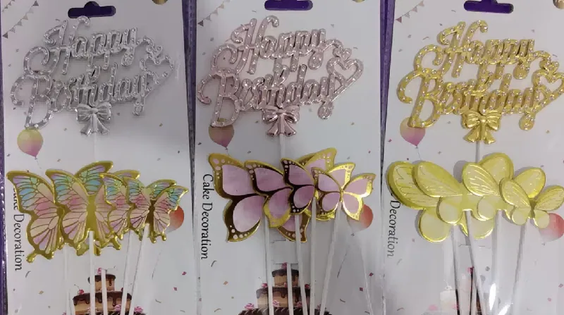 Butterfly Set with Rhinestones Cake Topper