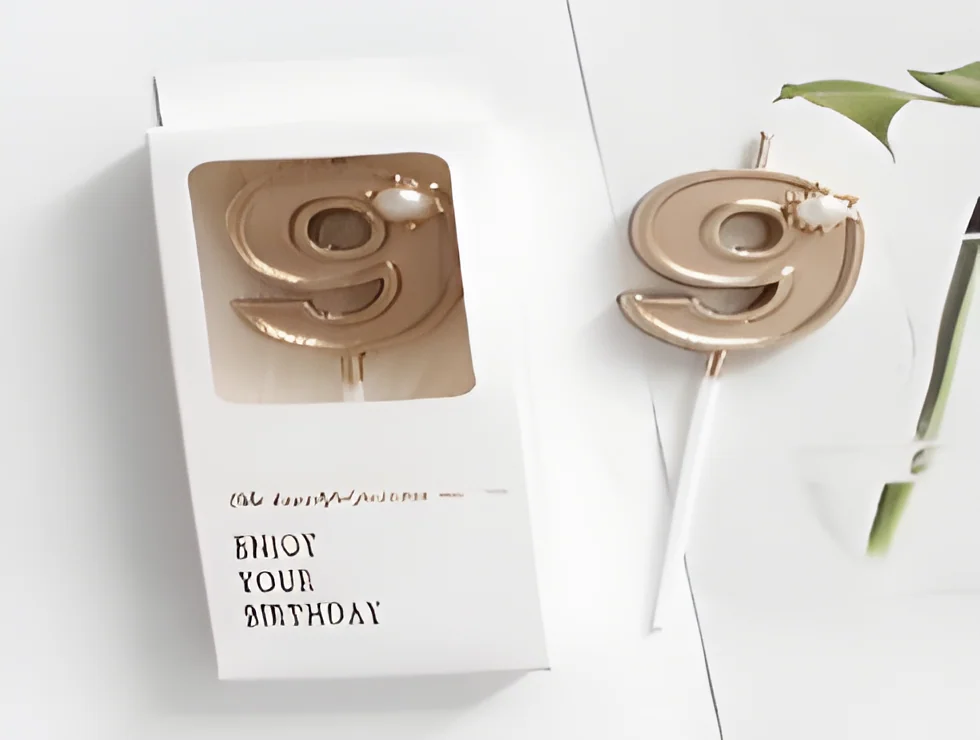 Birthday Candle – New Slotted Boxed Gold Plated +crown Pearl