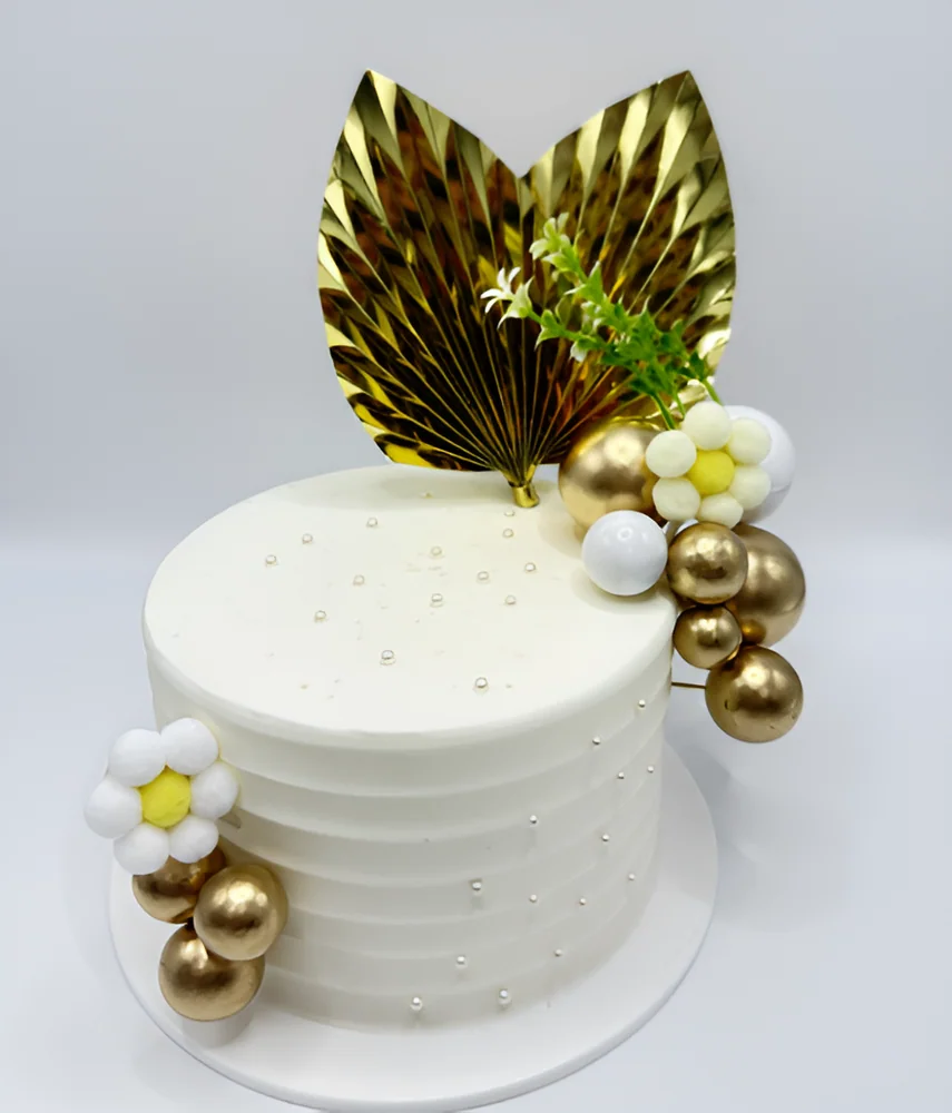 Gold Palm Leaf Cake Topper Set