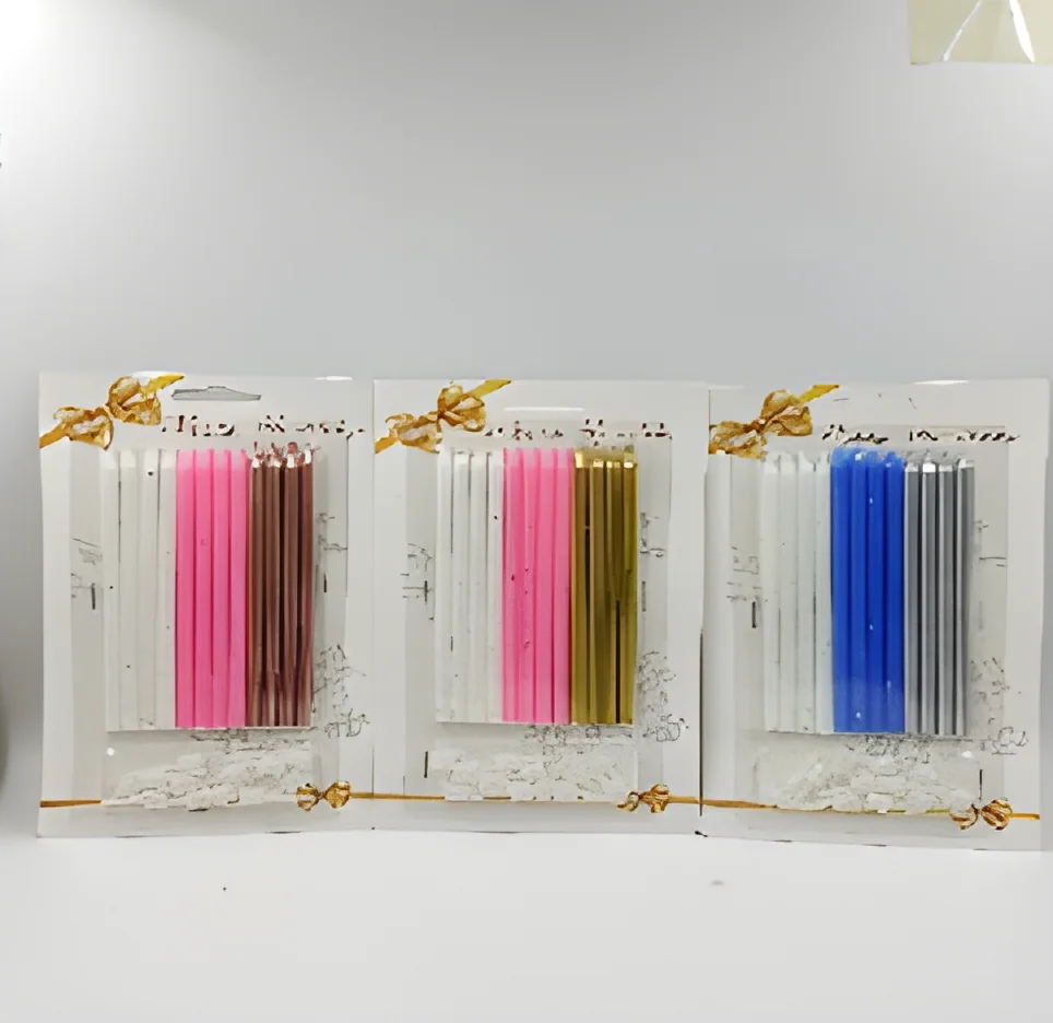 12 Separate Crystal Clear Oils + Fully Lacquered Card Candles Candle Length 12.5cm