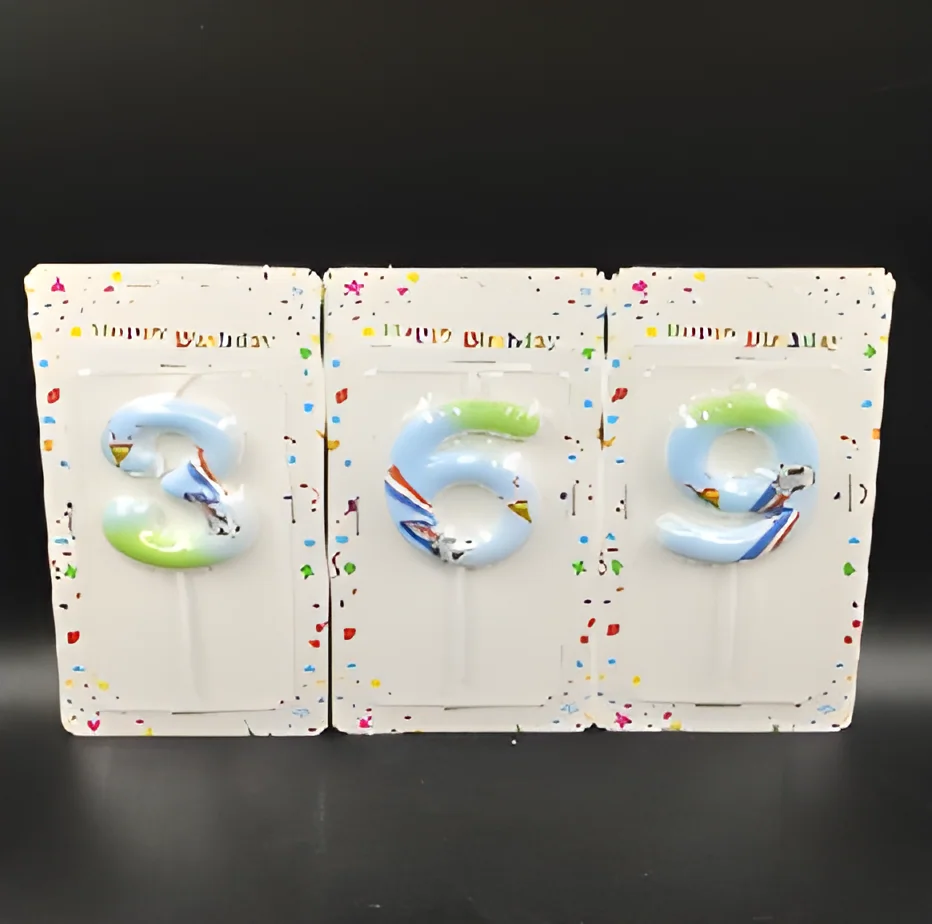Number Candle 6cm Painted Football