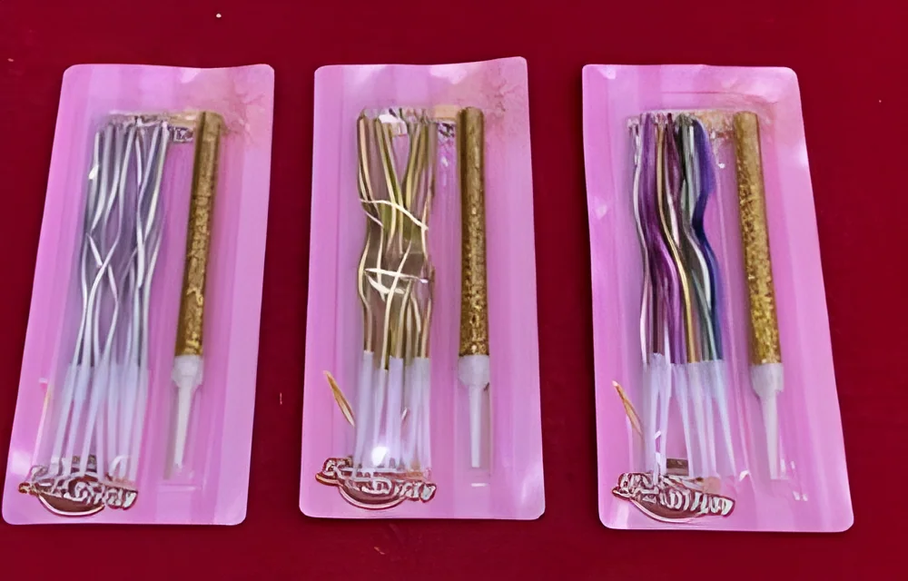 8+1 Curve Gold-plated Fireworks Candle