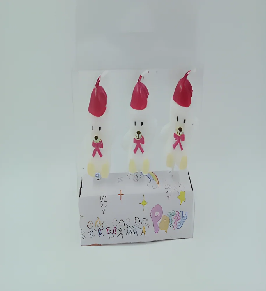 Birthday Candle – PVC3 Santa Hat Bears