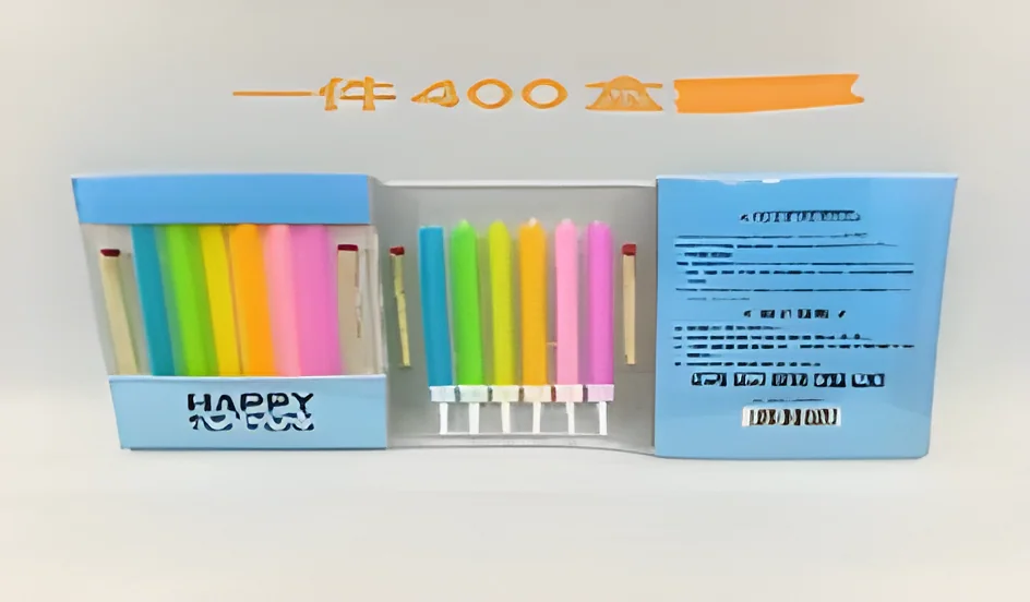 6 Rainbows in PVC Box Rod Candle + Matches