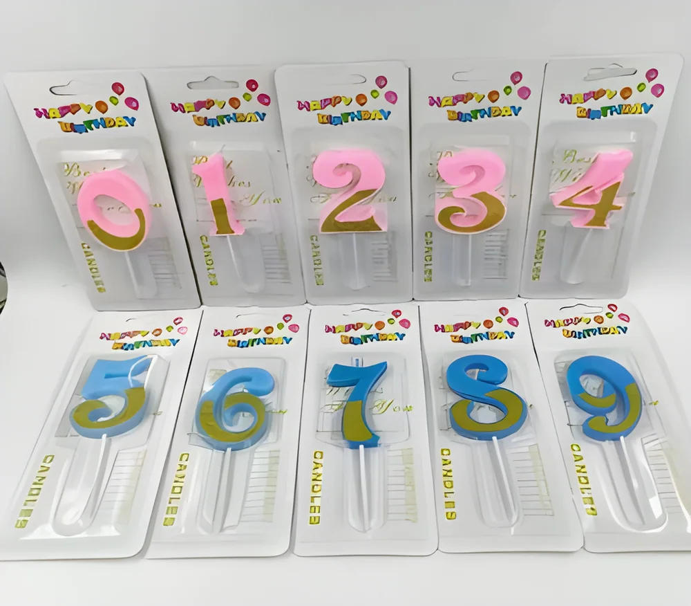 Number Candle – Large Number Half Crystal Half Powder