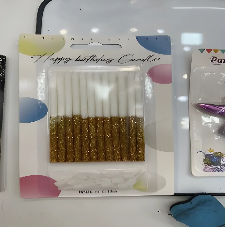 Birthday Candle – 12 Long Pieces Separated + Gold Powder