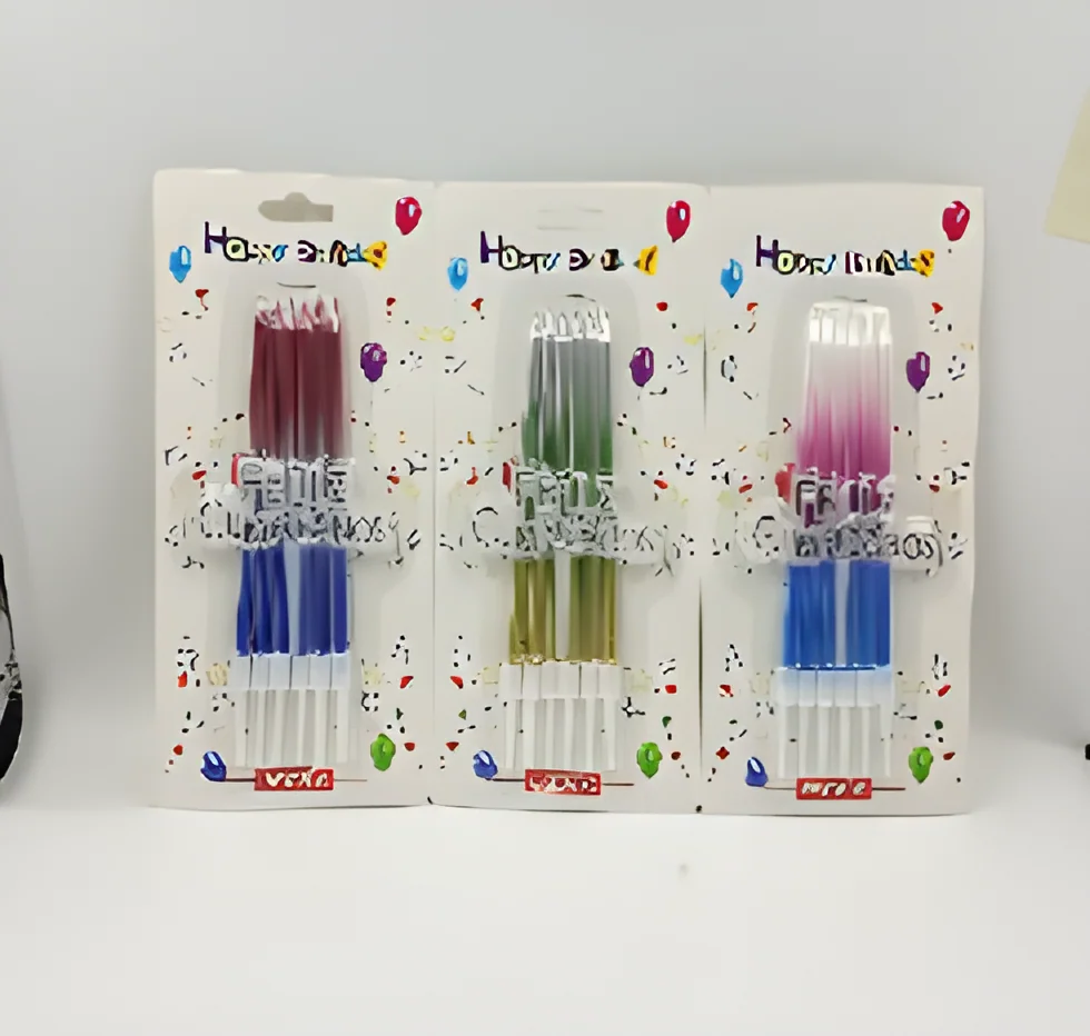 Birthday Candle – 6 Pieces of 3-color Gradient + Spanish Cake Topper
