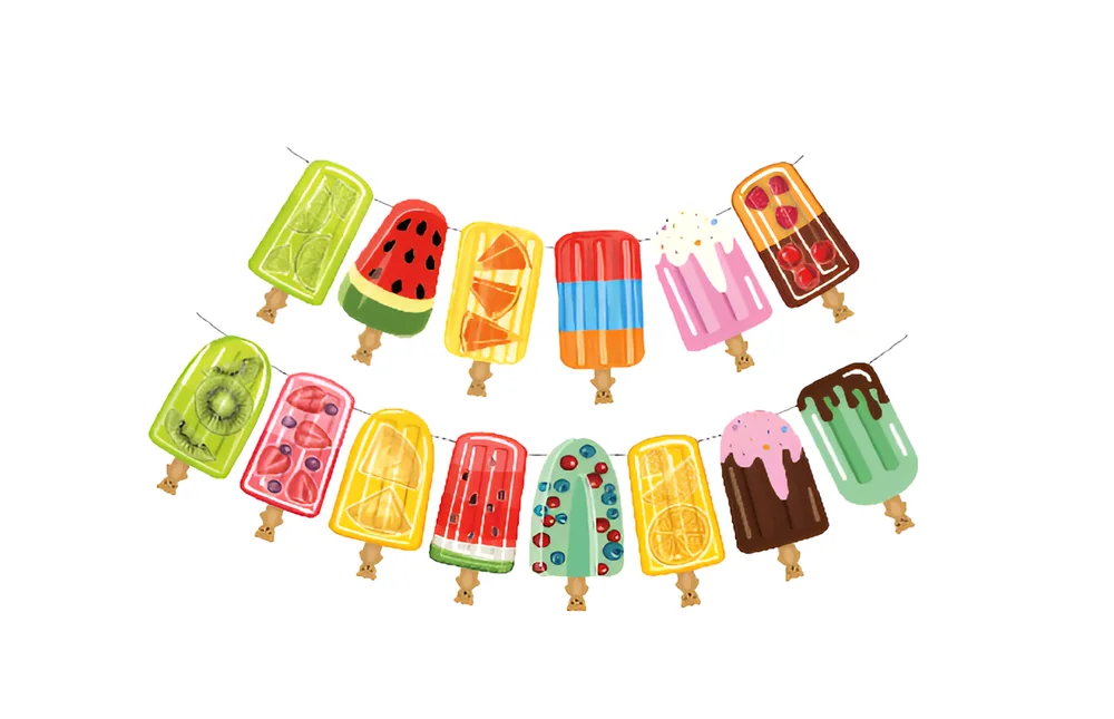 Popsicle Happy Birthday Banner – 14 pcs