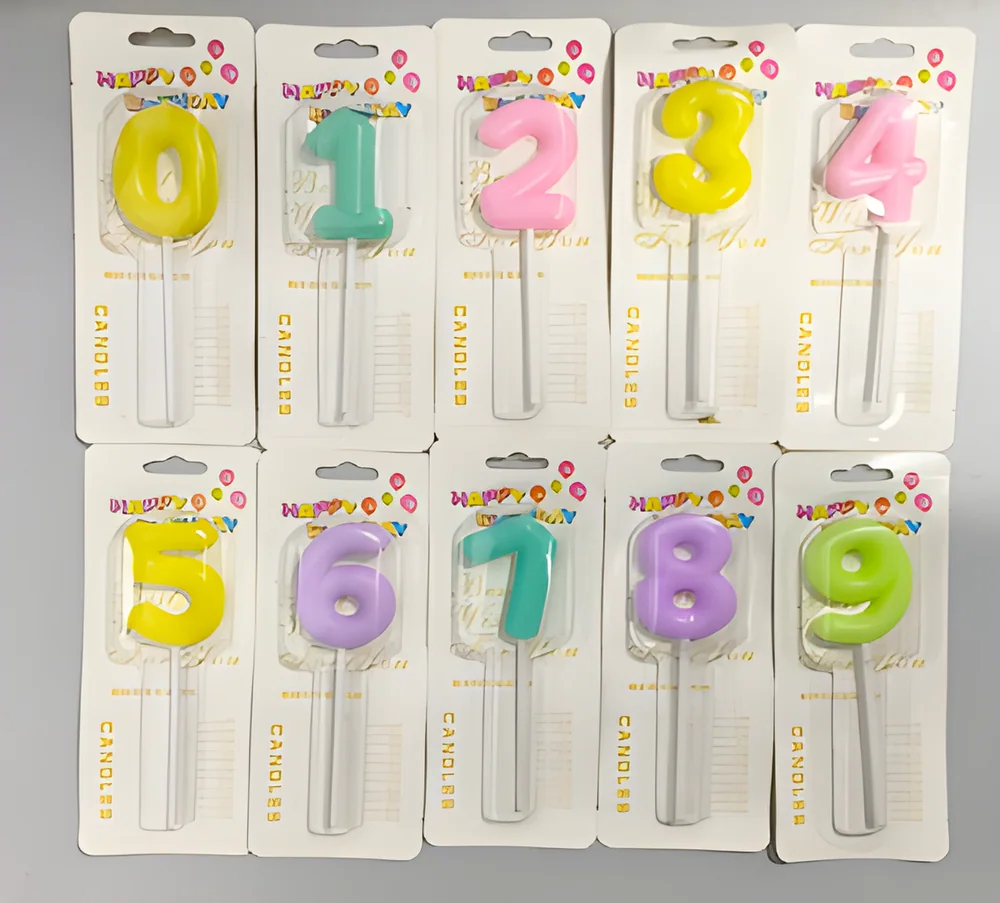 Number Candle – Medium Round Candy Number