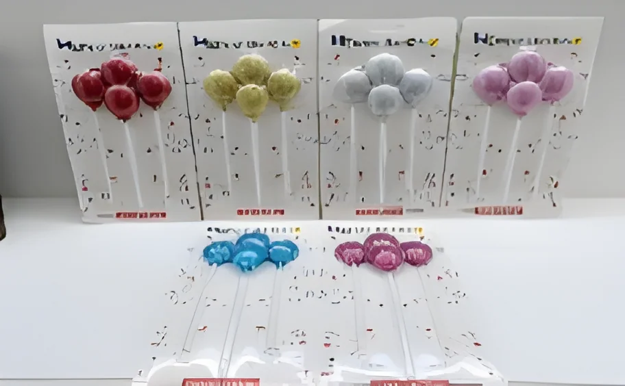 Birthday Candle – 4p Gold-plated Balloon Gold Powder Blister Card