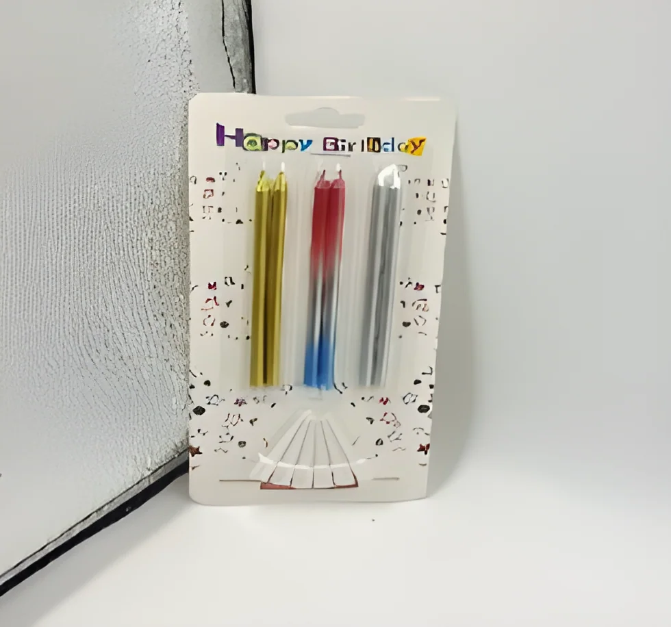 Birthday Candle – 6 Gold-plated + Gradient + Separate Brackets