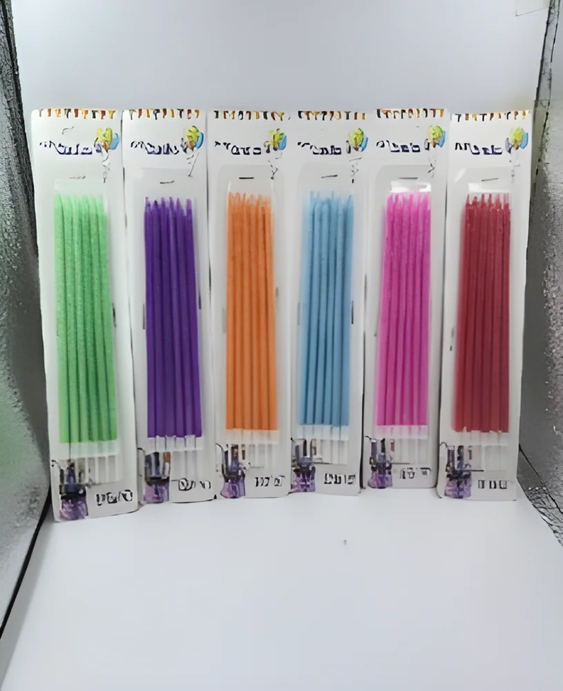 Birthday Candle – Length 12.8 cm Diameter 0.55 cm 6 Gold Powder Ordinary Gold Powder