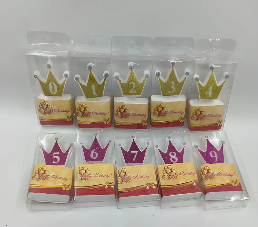 Number Candle – Crown Glitter Numbers