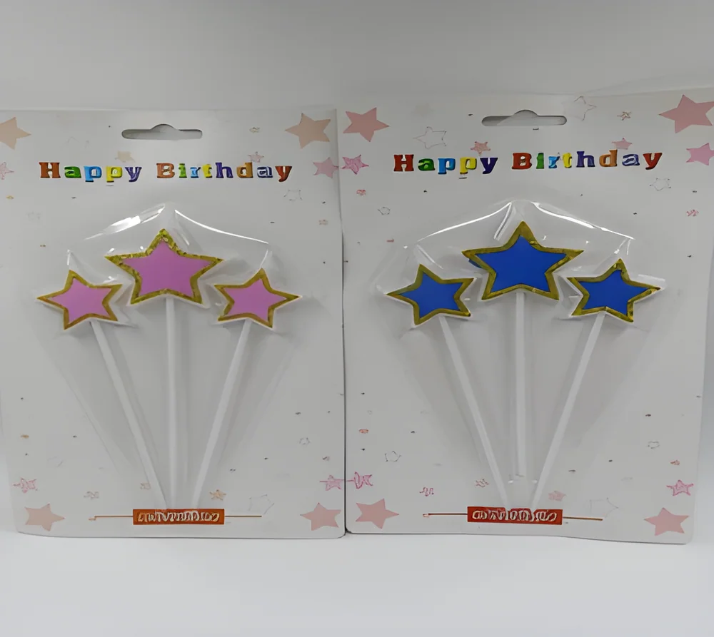 Birthday Candle – 3P Five-star Gold Edge