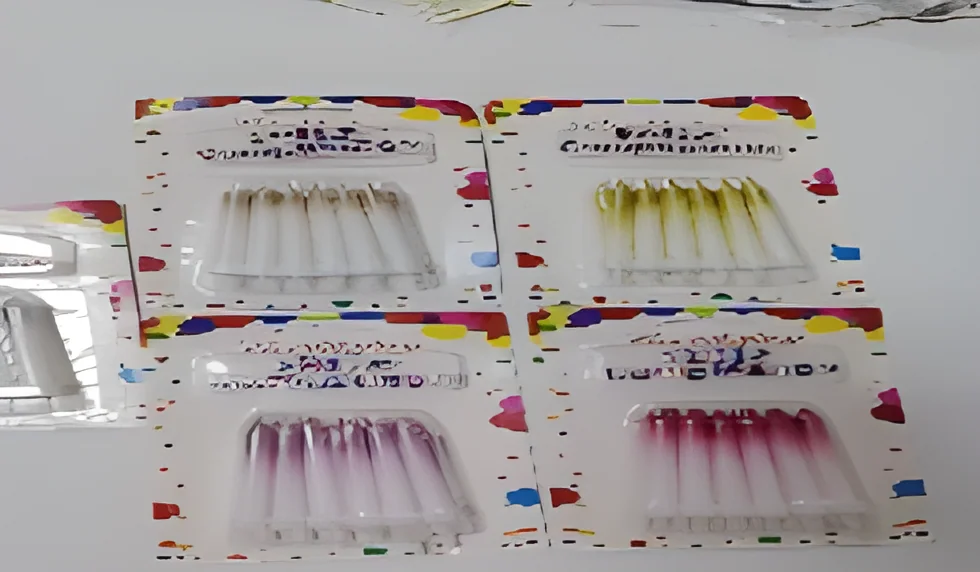 Birthday Candle – 12 Pieces + Cake Topper Polished Gradient Head (Spanish)