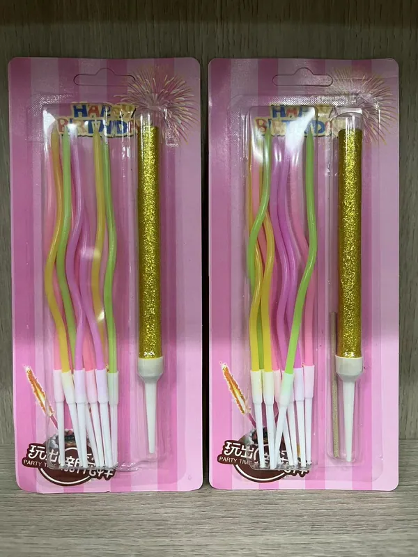 8+1 Curve Macaron Color Fireworks Candle