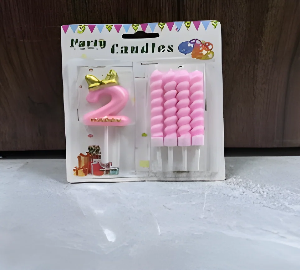 Pink Butterfly Numbers + 4 Spiral Candle