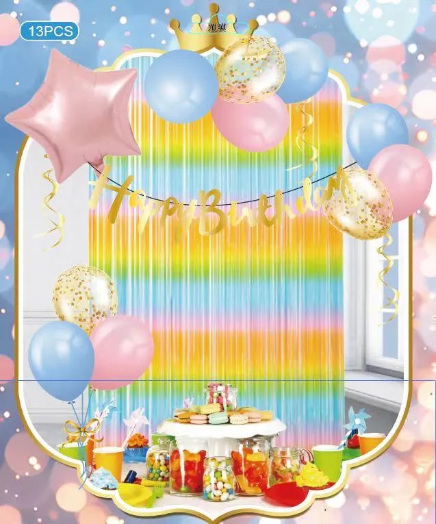 Conjoined Letter Banner Birthday Decoration Kit – 13 pcs – Style 1