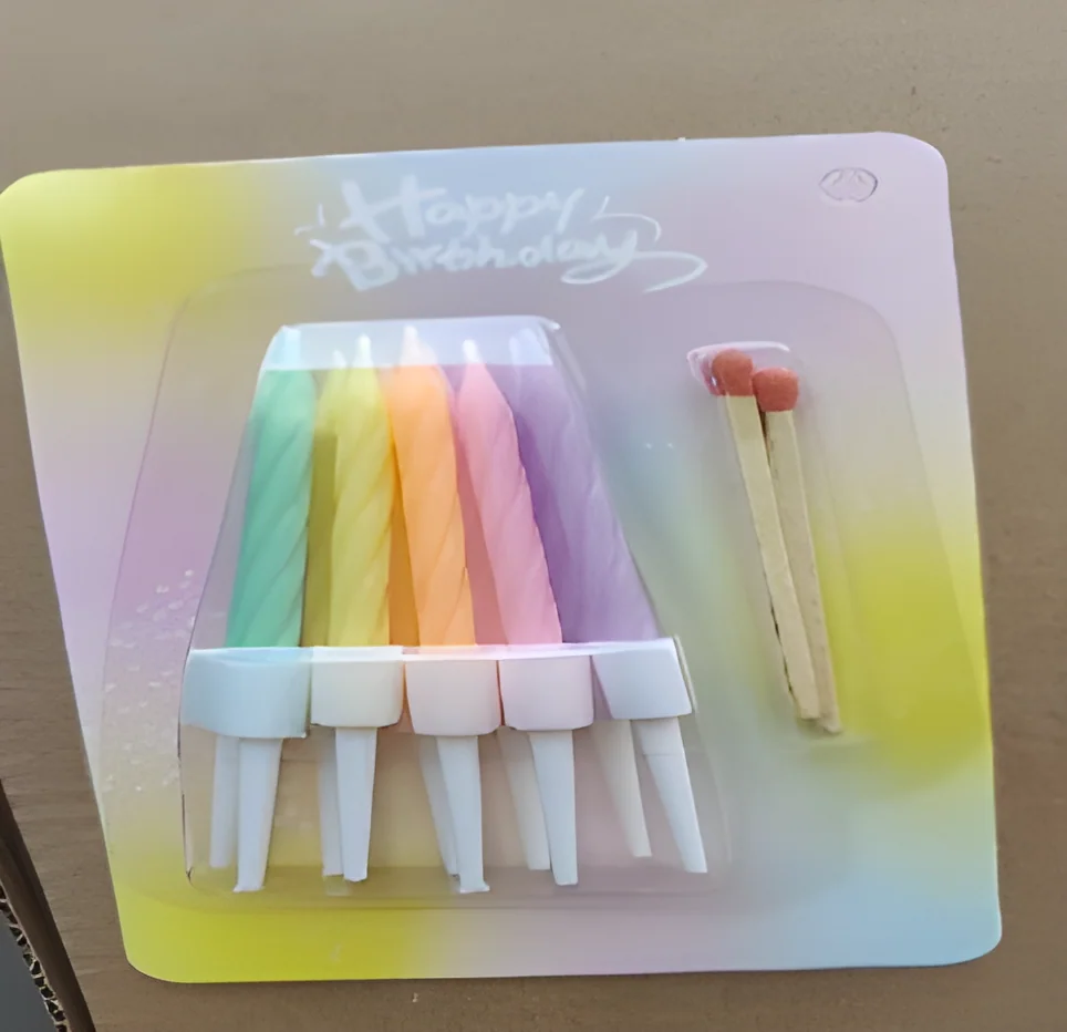 Birthday Candle – Macaron Small Blister Card + Matches