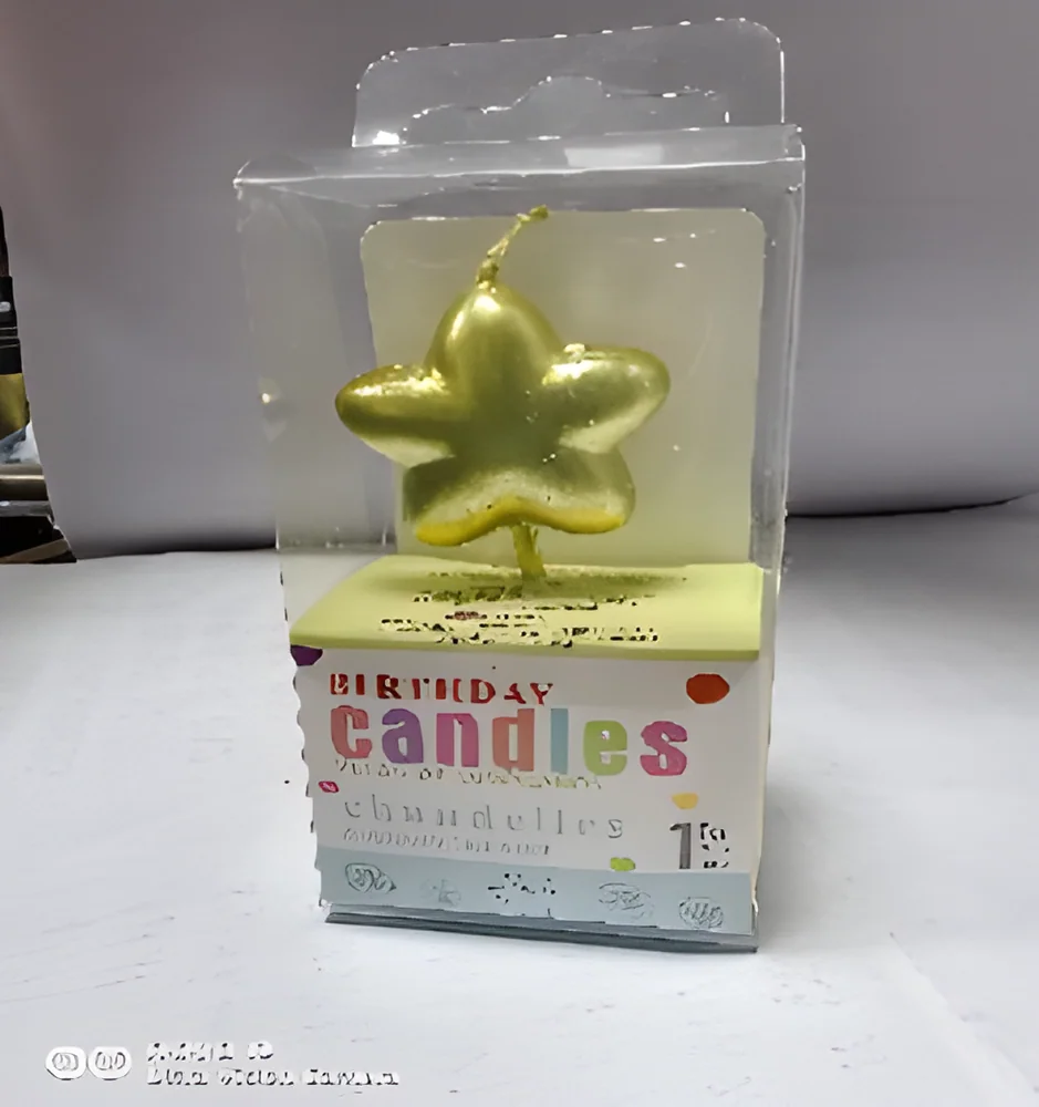 Birthday Candle – PVC Single Fat Five-star Gold-plated