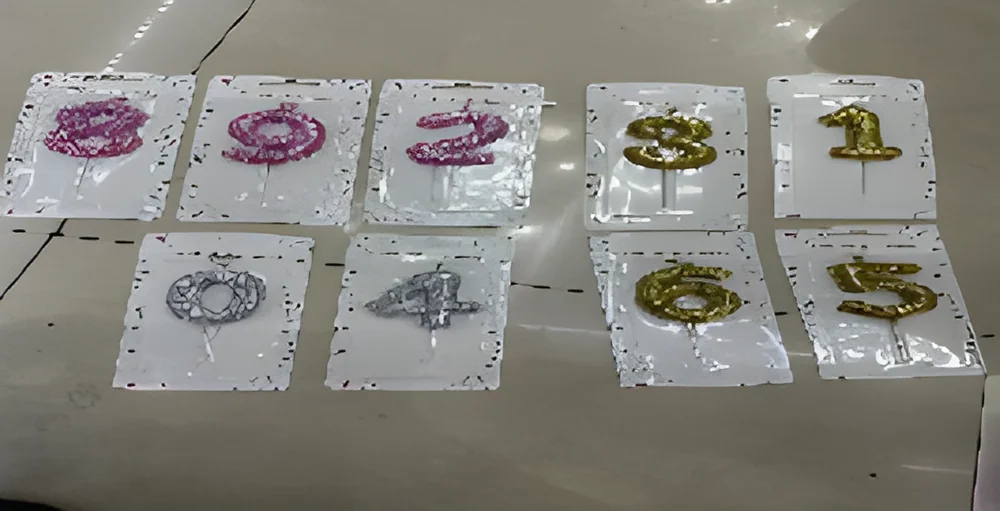 Number Candle – Large Round Digital Gold Powder Blister Card