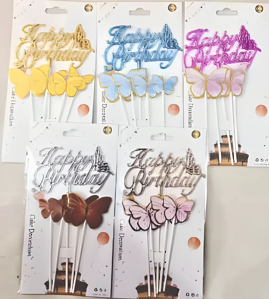 Butterfly Birthday Set Cake Topper – Style 3
