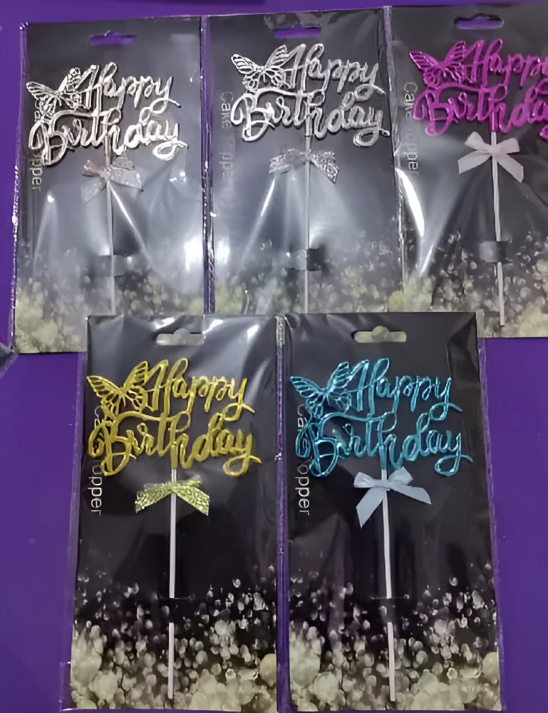 Happy Birthday Cake Topper – Style 3