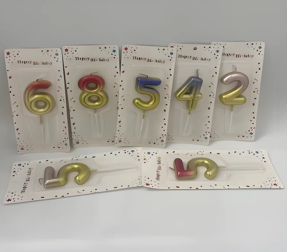 Number Candle – Small Circular Blister Card Number (2 Colors)