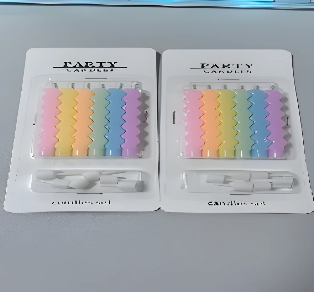 Birthday Candle – 6 Separated Water Ripple Color Blister Card