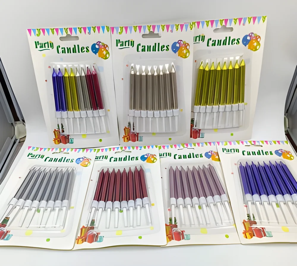 Birthday Candle – 8 Thick Gold Spray Rods