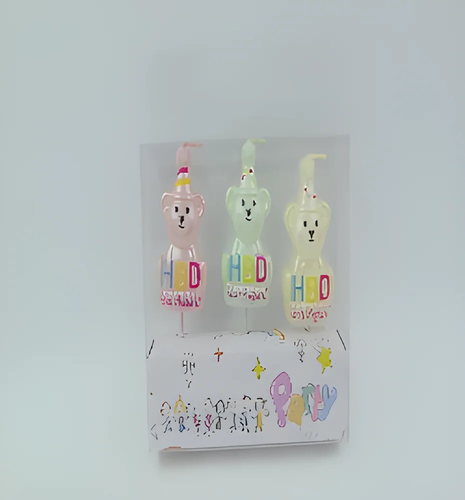 Birthday Candle – PVC Flat Pearlescent Bear