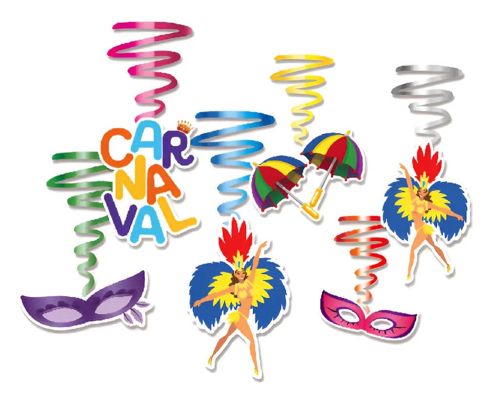 Carnival Hanging Swirl Decorations – 12 pcs