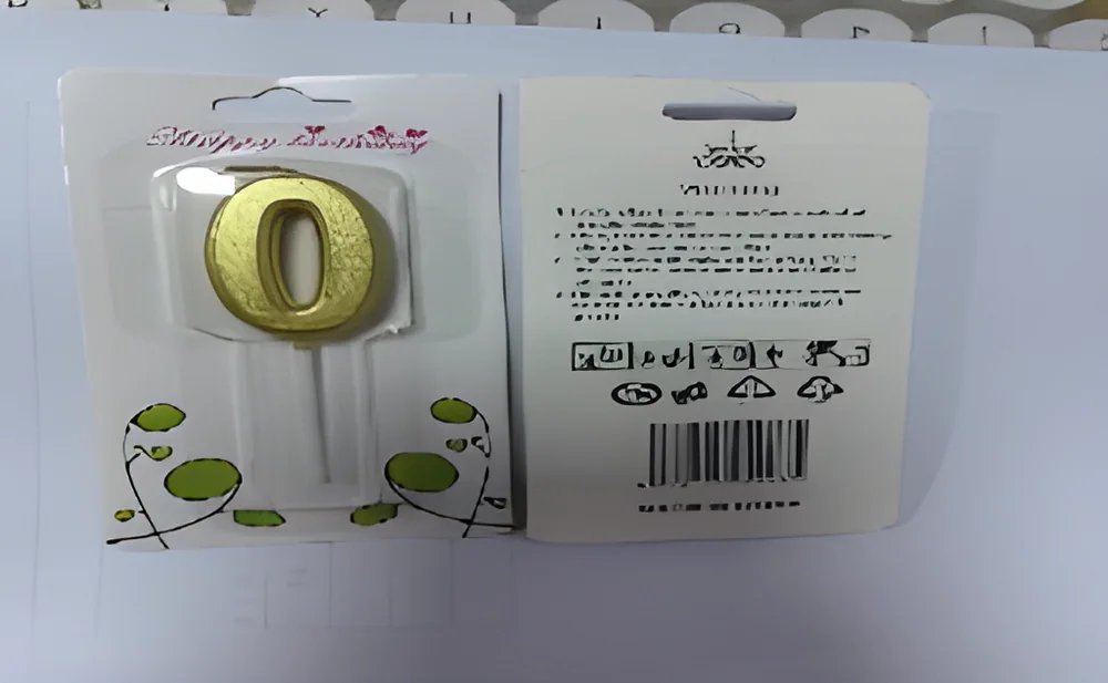 Number Candle – Small Number Gold-plated Blister Card