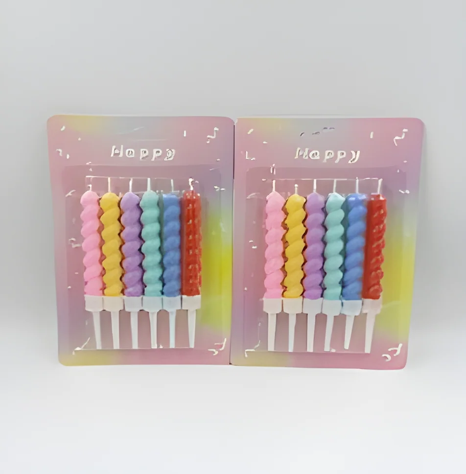 Birthday Candle – Small Spiral Macaron Color Card