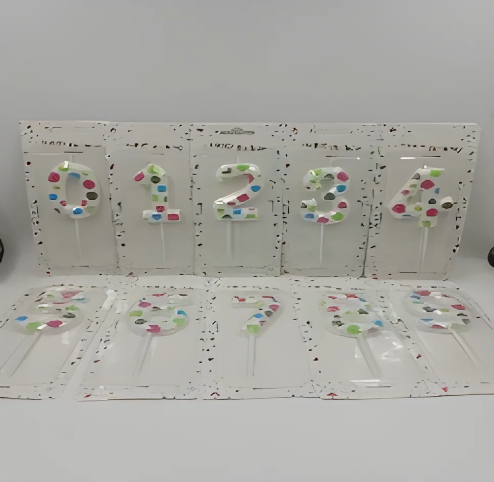 Number Candle 6cm Painted – Style 2