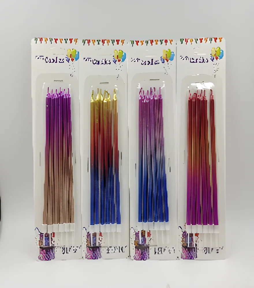 Birthday Candle – Length 12.8 cm Diameter 0.55 cm 6 Gold-plated Blister Card with 2-color Gradient