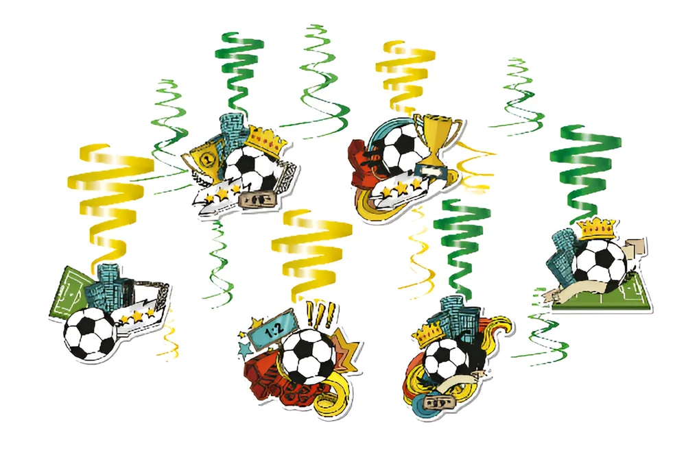 Soccer Hanging Swirl Decorations – 12 pcs