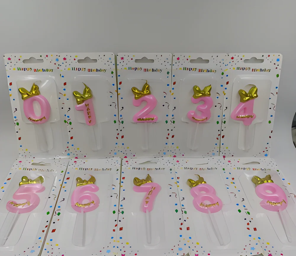 Number Candle – Pink Bow + HP Number